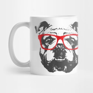 English Bulldog T Shirt Design Red Glasses Nice Mug